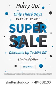 Banner Super Sale vector illustration.