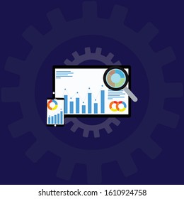 Banner SWOT Analysis concept. Strengths, weaknesses, threats and opportunities of company. Vector illustration with keywords and icons