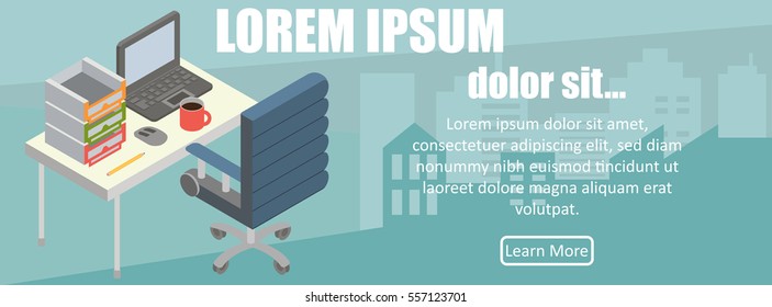  Banner, Table in office