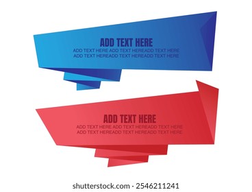 Banner Tag Designs, Vector, EPS File. Red and Blue Color Gradient