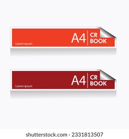 Banner Tag vector design, red, orange,A4, CR BOOK