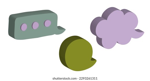 Banner with talking bubbles for chat. Speech bubble 3d. Dialog icon set on isolated background. Vector