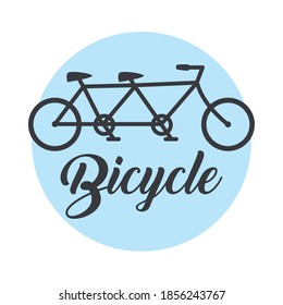 banner of tandem bicycle transport vector illustration design