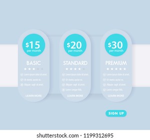 Banner for tariffs, prices, plans, vector template