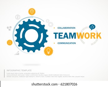 Banner teamwork and gear concept
