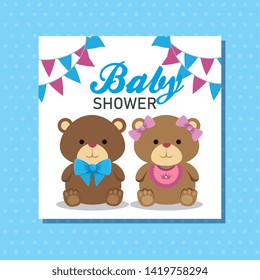 banner of teddy bears with party banner decoration
