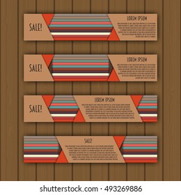 banner template with 3D paper colorful lines background