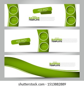 Banner template. Abstract background ad design for education, advertisement, presentation, magazine page, travel, technology or real estate mockup. Green color. Vector illustration.