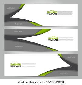 Banner template. Abstract background ad design for education, advertisement, presentation, magazine page, travel, technology or real estate mockup. Green color. Vector illustration.