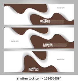Banner template. Abstract background ad design for education, advertisement, presentation, magazine page, travel, technology or real estate mockup. Brown color. Vector illustration.