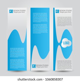 Banner template. Abstract background for design,  business, education, advertisement. Blue color. Vector  illustration.