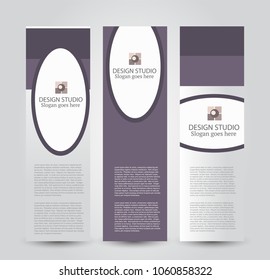 Banner template. Abstract background for design,  business, education, advertisement. Purple color. Vector  illustration.