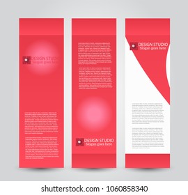Banner template. Abstract background for design,  business, education, advertisement. Red color. Vector  illustration.