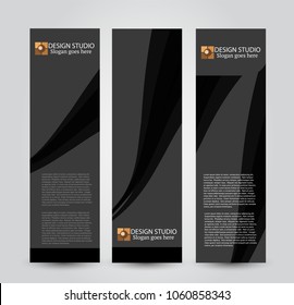 Banner template. Abstract background for design,  business, education, advertisement. Black color. Vector  illustration.