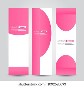 Banner template. Abstract background for design,  business, education, advertisement. Pink color. Vector illustration.