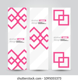 Banner template. Abstract background for design,  business, education, advertisement. Pink color. Vector illustration.