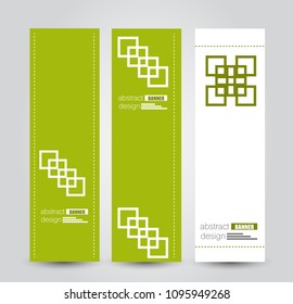 Banner template. Abstract background for design,  business, education, advertisement. Green color. Vector illustration.