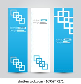 Banner template. Abstract background for design,  business, education, advertisement. Blue color. Vector illustration.