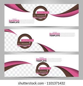 Banner template. Abstract background for design,  business, education, advertisement. Pink and brown color. Vector  illustration.