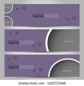 Banner template. Abstract background for design,  business, education, advertisement. Purple color. Vector  illustration.