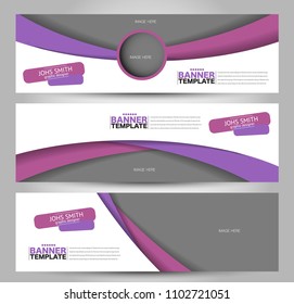 Banner template. Abstract background for design,  business, education, advertisement. Purple color. Vector  illustration.
