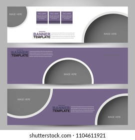 Banner template. Abstract background for design,  business, education, advertisement. Purple color. Vector  illustration.
