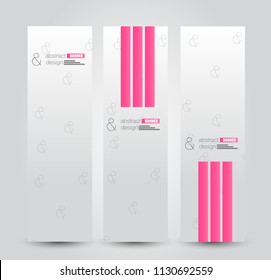 Banner template. Abstract background for design,  business, education, advertisement. Pink color. Vector illustration.