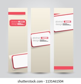 Banner template. Abstract background for design,  business, education, advertisement. Red color. Vector illustration.
