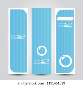 Banner template. Abstract background for design,  business, education, advertisement. Blue color. Vector illustration.