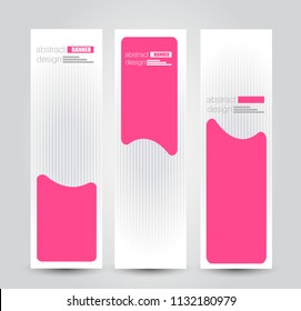 Banner template. Abstract background for design,  business, education, advertisement. Pink color. Vector illustration.