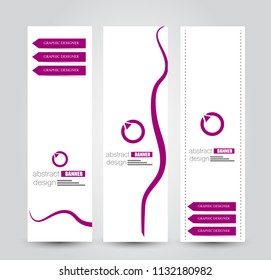 Banner template. Abstract background for design,  business, education, advertisement. Purple color. Vector illustration.