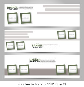 Banner template. Abstract background for design,  business, education, advertisement. Green color. Vector  illustration.