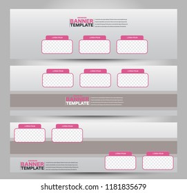 Banner template. Abstract background for design,  business, education, advertisement. Pink color. Vector  illustration.