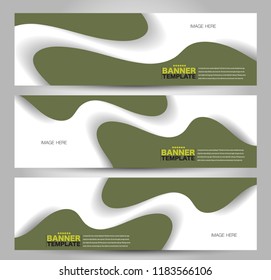 Banner template. Abstract background for design,  business, education, advertisement. Green color. Vector  illustration.
