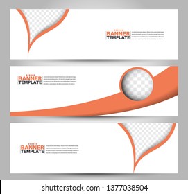 Banner template. Abstract background for design,  business, education, advertisement. Orange color. Vector  illustration.