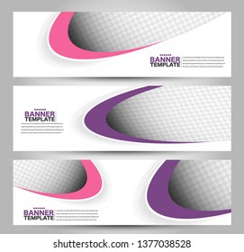 Banner template. Abstract background for design,  business, education, advertisement. Pink and purple color. Vector illustration.