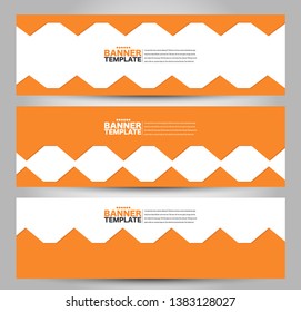 Banner template. Abstract background for design,  business, education, advertisement. Orange color. Vector illustration.