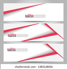 Banner template. Abstract background for design,  business, education, advertisement. Red color. Vector  illustration.