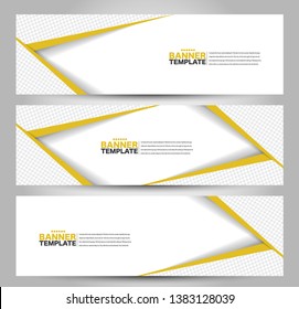 Banner template. Abstract background for design,  business, education, advertisement. Yellow color. Vector  illustration.