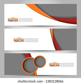 Banner template. Abstract background for design,  business, education, advertisement. Red and orange color. Vector  illustration.