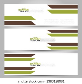 Banner template. Abstract background for design,  business, education, advertisement. Brown and green color. Vector illustration.