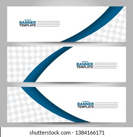 Banner template. Abstract background for design,  business, education, advertisement. Blue color. Vector  illustration.
