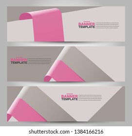 Banner template. Abstract background for design,  business, education, advertisement. Pink and brown color. Vector  illustration.