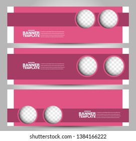 Banner template. Abstract background for design,  business, education, advertisement. Pink color. Vector  illustration.