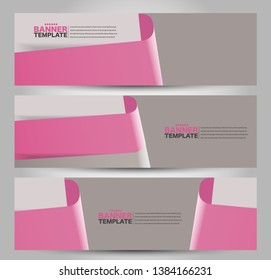 Banner template. Abstract background for design,  business, education, advertisement. Pink and brown color. Vector  illustration.