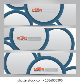 Banner template. Abstract background for design,  business, education, advertisement. Orange and blue color. Vector  illustration.