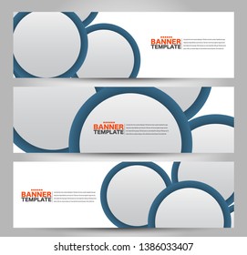 Banner template. Abstract background for design,  business, education, advertisement. Orange and blue color. Vector  illustration.