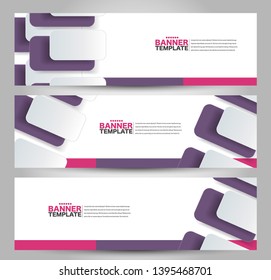 Banner template. Abstract background for design,  business, education, advertisement. Purple and pink color. Vector  illustration.