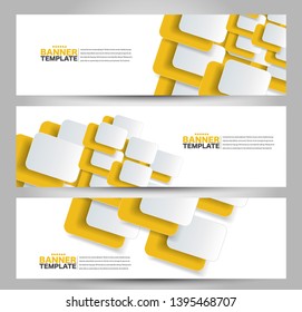 Banner template. Abstract background for design,  business, education, advertisement. Yellow color. Vector  illustration.
