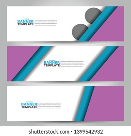 Banner template. Abstract background for design,  business, education, advertisement. Blue and purple Vector illustration.